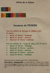 ateliers vacances février - Office de la Culture